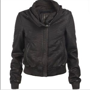 ‼️SOLD‼️All Saints leather bomber jacket Black size 10 like new